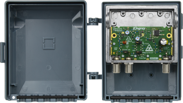 Kingray MHW43FS 43dB Wideband Masthead Amplifier, Fully Shielded, Separate or Combined Input with LTE Filter
