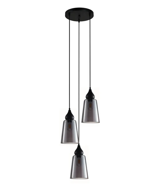JEREZ Modern Ellipse Glass Flat Top 3 Pendant Lights Round JEREZ2X3R