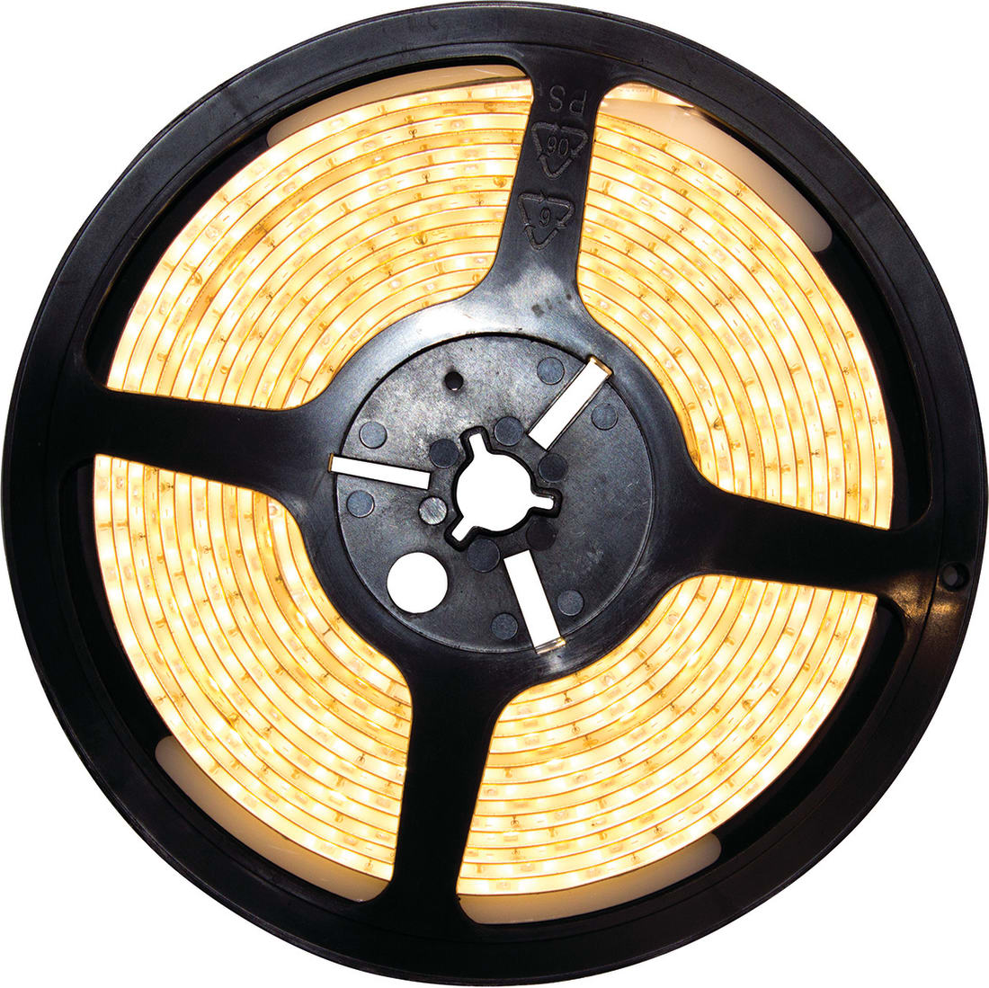 LED 10M STRIP LIGHT, INC DRIVER WITH FLEX & PLUG, IP44, 3000K WARM WHITE - 19530