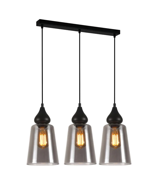 JEREZ Modern Ellipse Glass Flat Top 3 Pendant Lights JEREZ2X3S