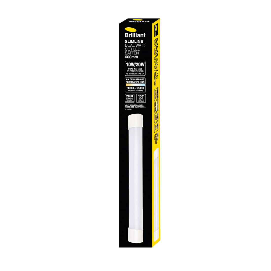 SLIMLINE 10W/20W CCT DUAL WATT LED BATTEN 600MM - WHITE - 21795/05