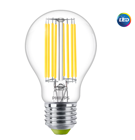 MASTER Ultra Efficient LED bulb
MAS LEDBulbND4-60W E27 840 A60 CL G EELA
Order code: 929003066802
Full product code: 871951442079300