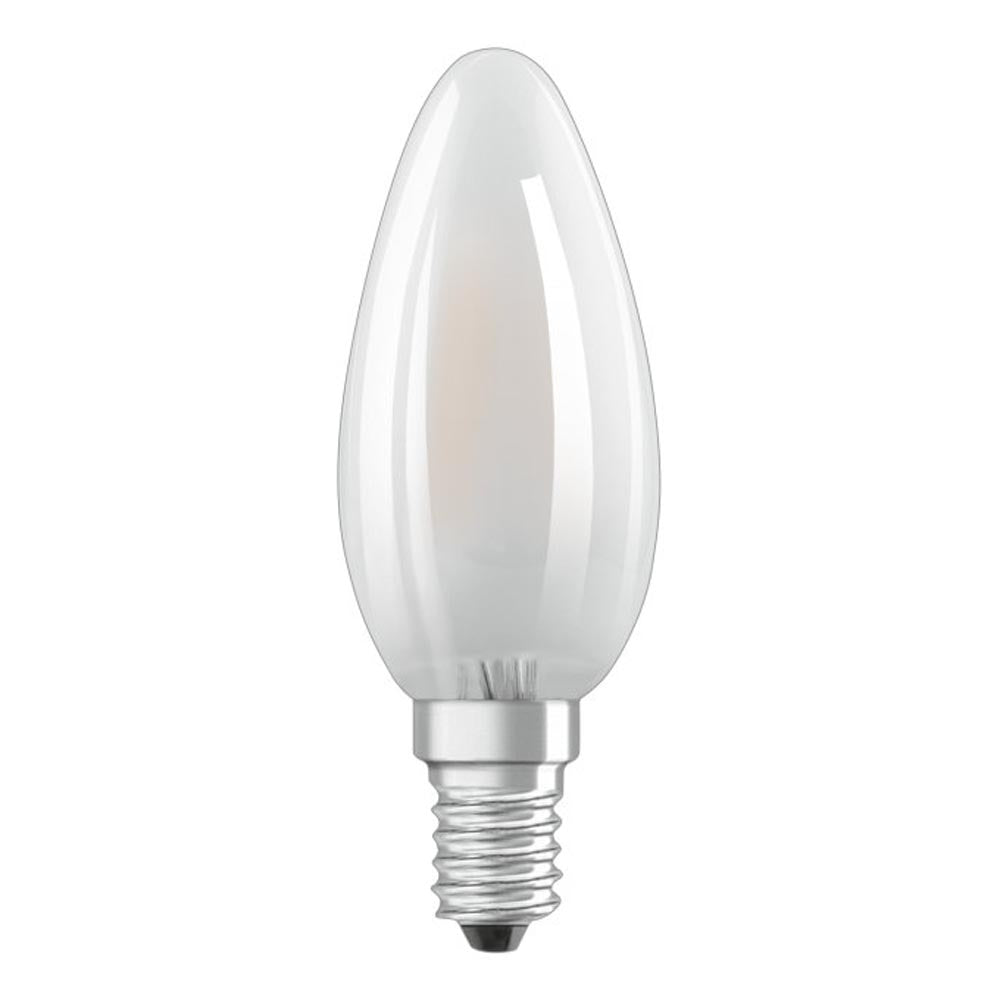 2W 12-24 Volt DC Candle Dimmable LED Bulb (E14) Frosted in Warm White