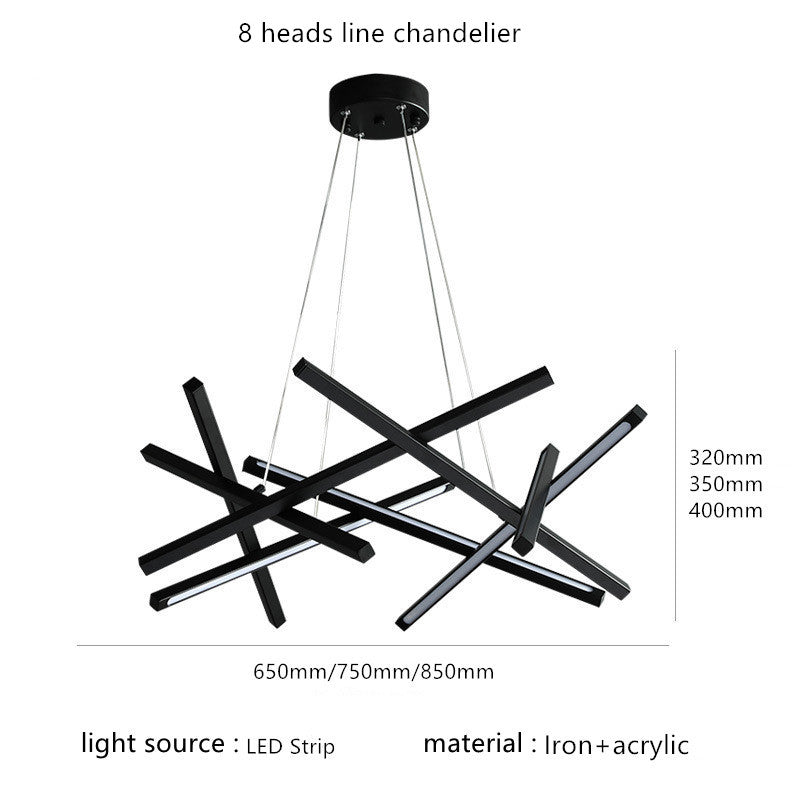Black Nordic Modern Linear LED Pendant Light - ELE-105WBLKSTIXPEN