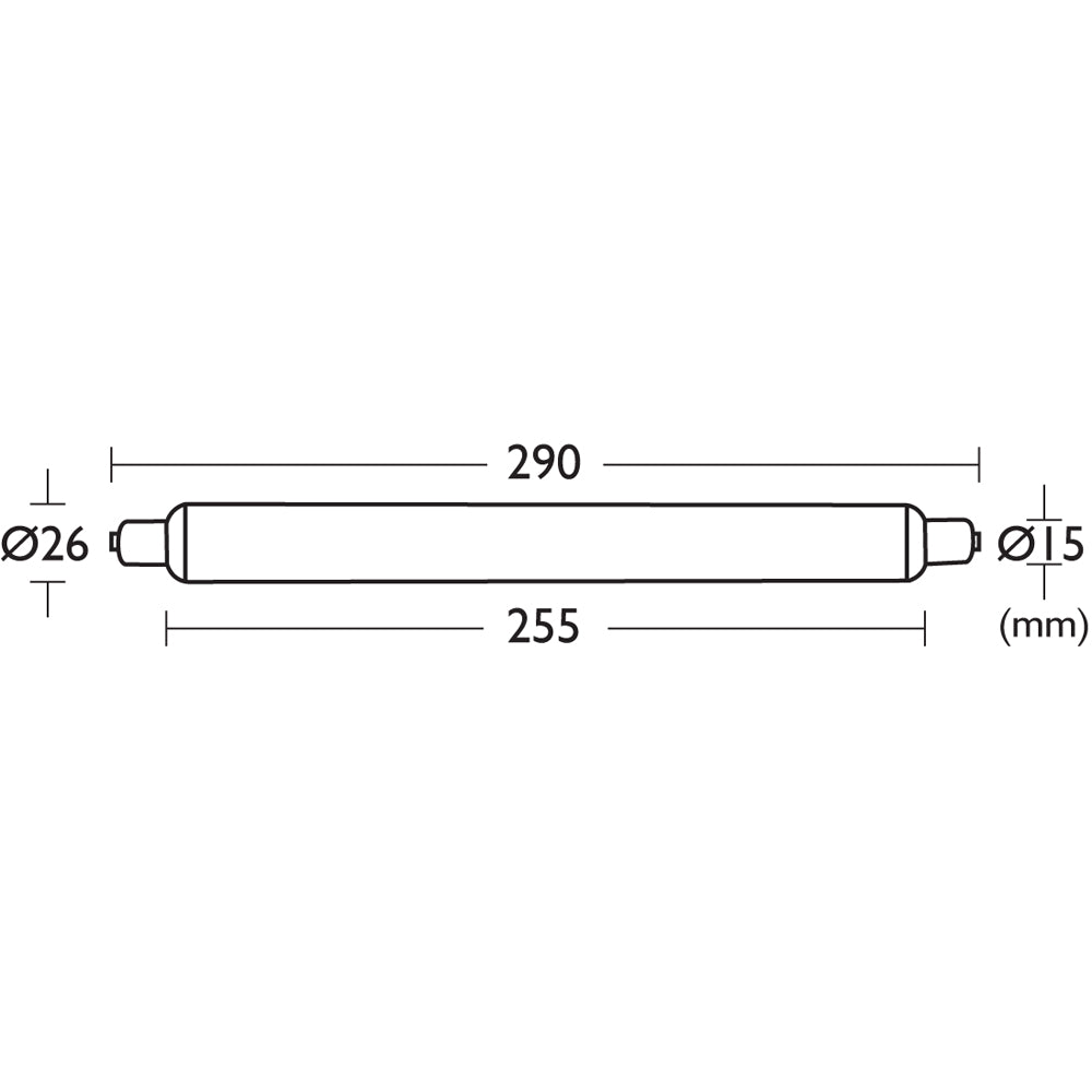 Double Ended LED 4w 2700k Tubular Strip Lamp Warm White Crompton 284mm -27179