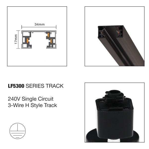 Kit TRACK 1M BLACK 3x BARIL & 3x GLOBES OL85303