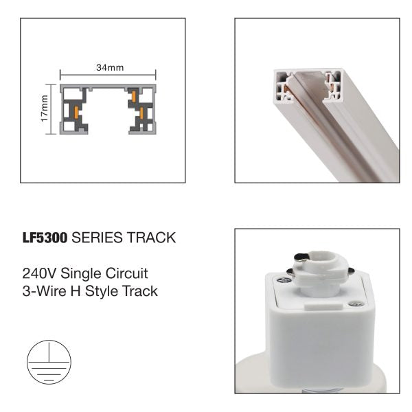 Kit TRACK 1M WHITE 3x BARIL & 3x GLOBES OL85304