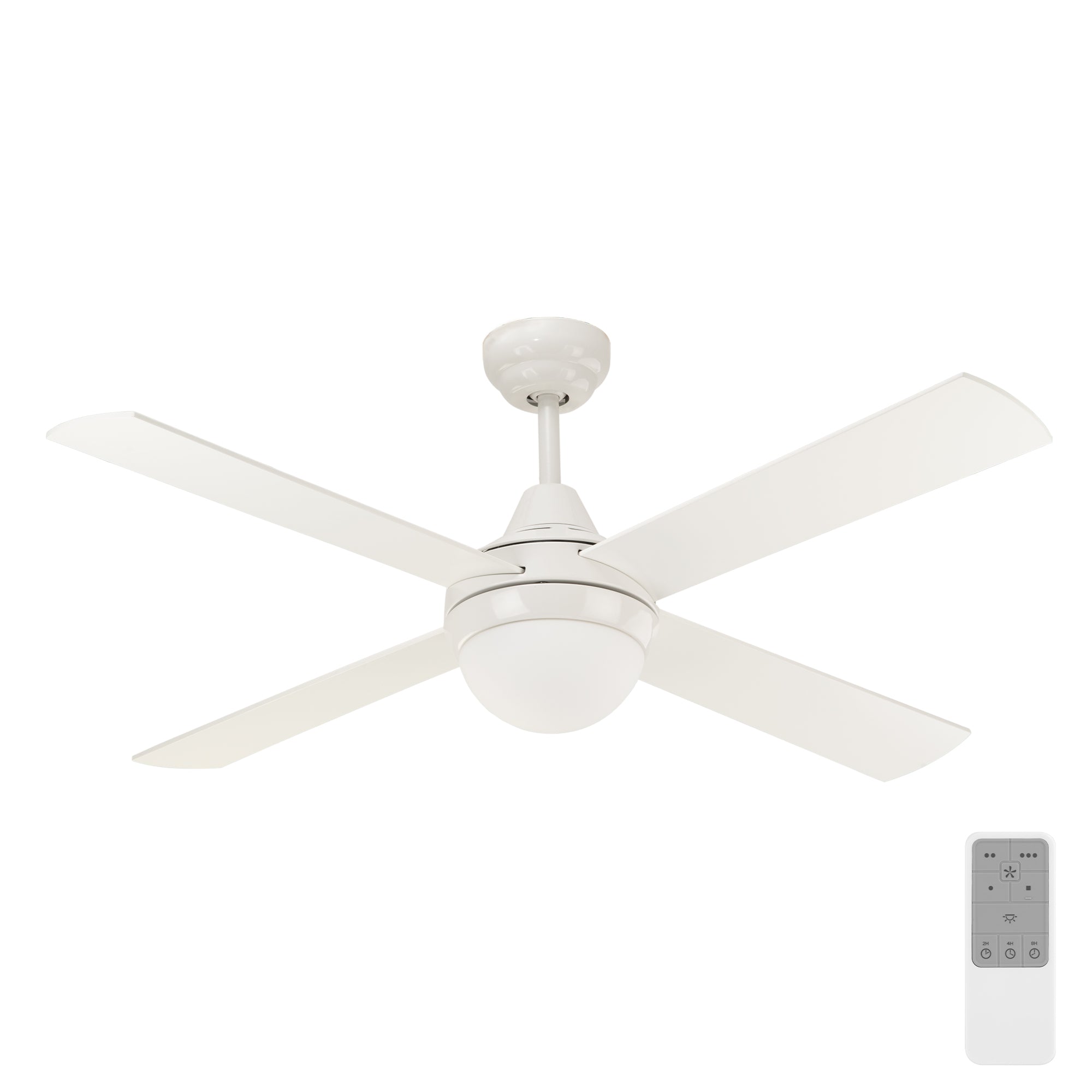 Lonsdale White Ceiling Fan with B22 Light & Remote