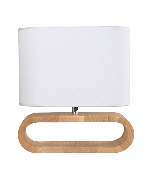 CLA LIGHTING TABLE LAMP ES 40W BLONDE WOOD/WH CLOTH SHADE 330mm x 300mm LOTUS1