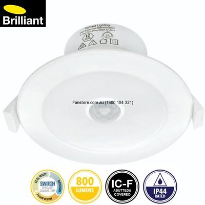 LUMASCAN 9w LED DOWNLIGHT WITH PIR MOTION SENSOR IP44 CCT CHANGING