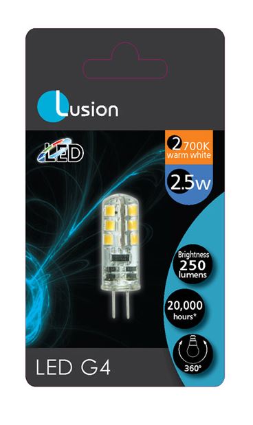 G4 LED 2.5W 2700K SILICONE 11X37MM BLISTER PACK - SINGLE LUS20150