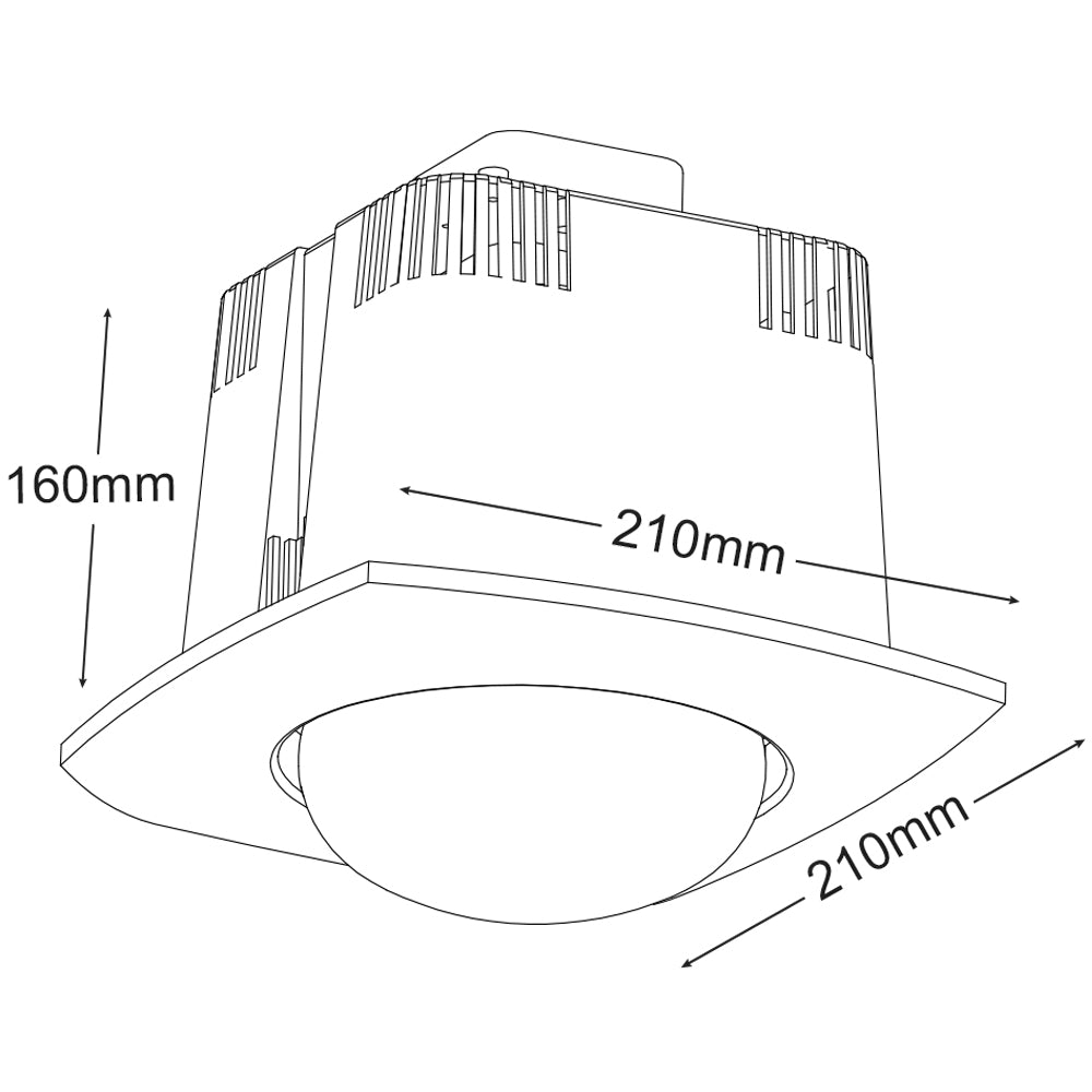 Contour Single Heat Ceiling Mount Unit Only White Martec