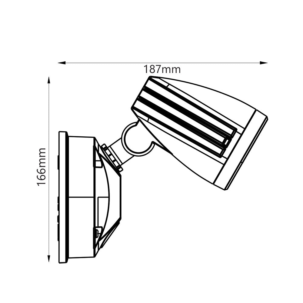 White Fortress II 15W Tricolour LED Single Exterior Security Light - MLXF3451W