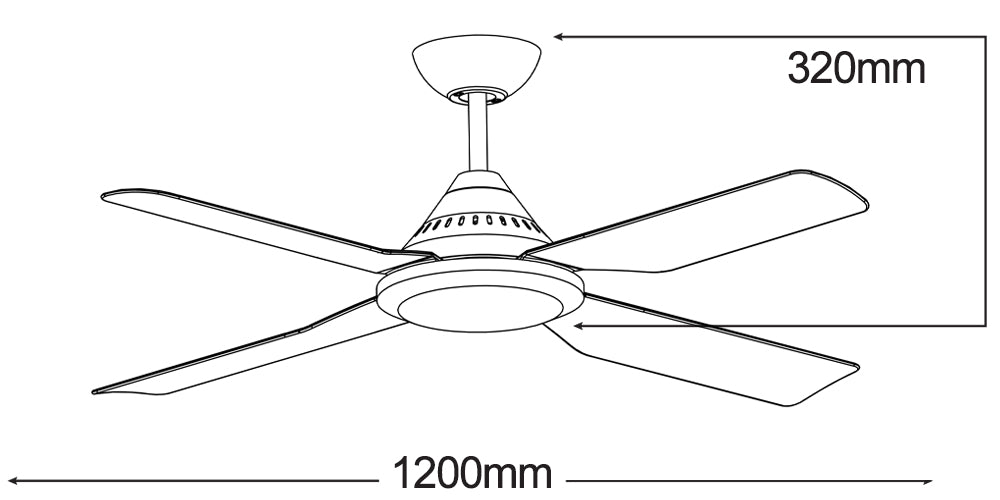 Imperial 48″ 4 Blade Ceiling Fan White MIF124W Martec
