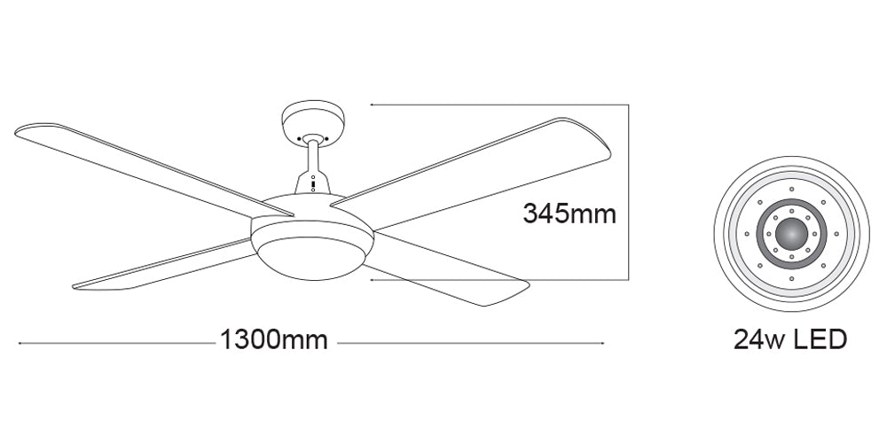 Lifestyle AC 52" Ceiling Fan with LED Light CCT Matt Black DLS1343M