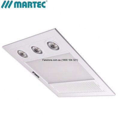Martec LINEAR MINI LED BATHROOM HEATER EXHAUST FAN LIGHT WHITE 3IN1 MBHM1000W