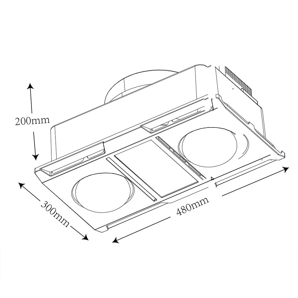 MARTEC WHITE PROFILE PANEL LED 2 HEAT 3 IN 1 B/ROOM HEATER - MBHN2LW