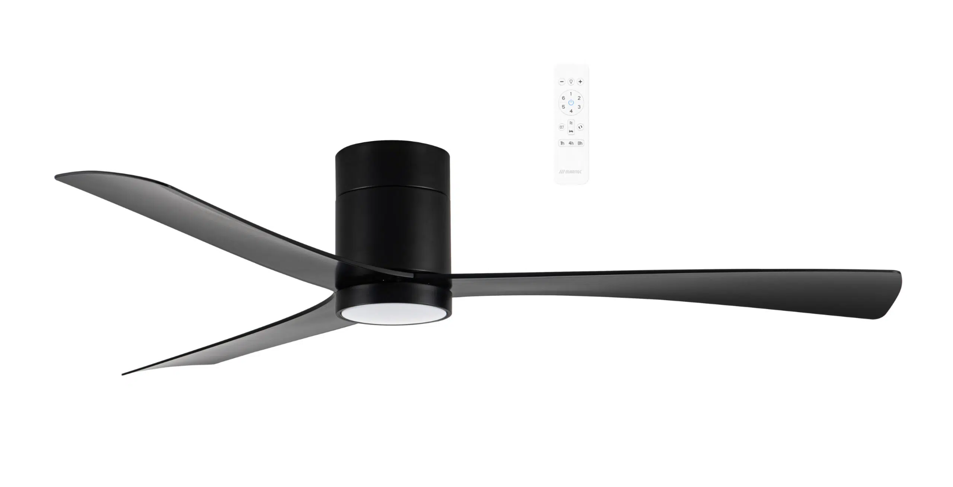 Metro DC Close to Ceiling 52" Hugger Smart WIFI Ceiling Fan With CCT LED Light Matt Black MDCM1333M