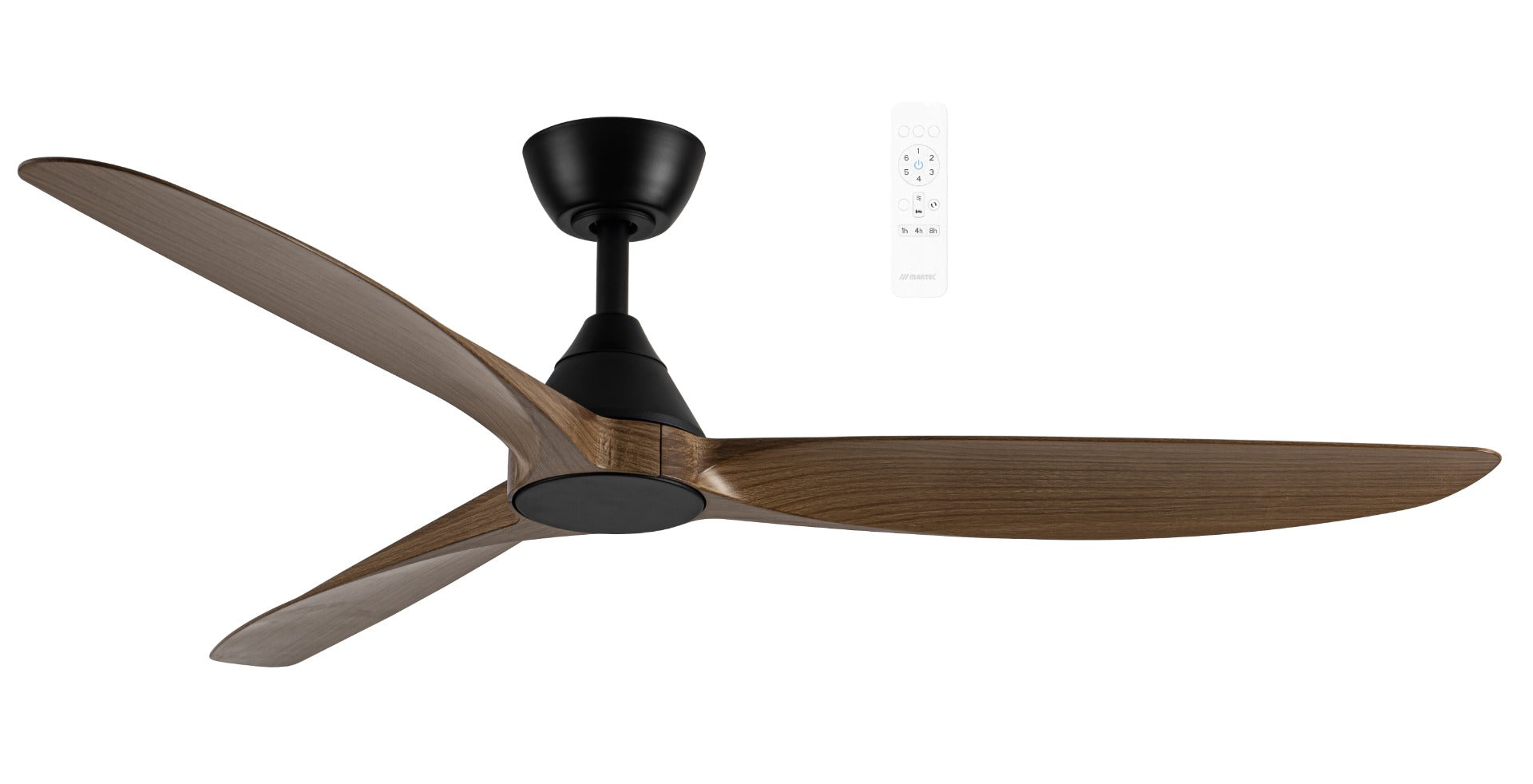 Seaforth DC 56" SMART WIFI Ceiling Fan Matt Black with Teak Blade MDCS143MT