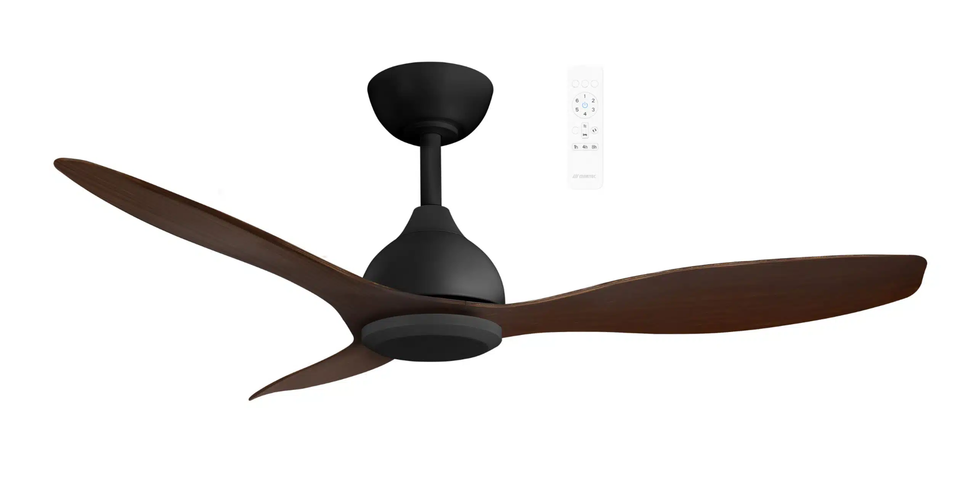 Elite DC 48" Smart WIFI Ceiling Fan Only Matt Black Motor with Walnut Blade MEDC123MW