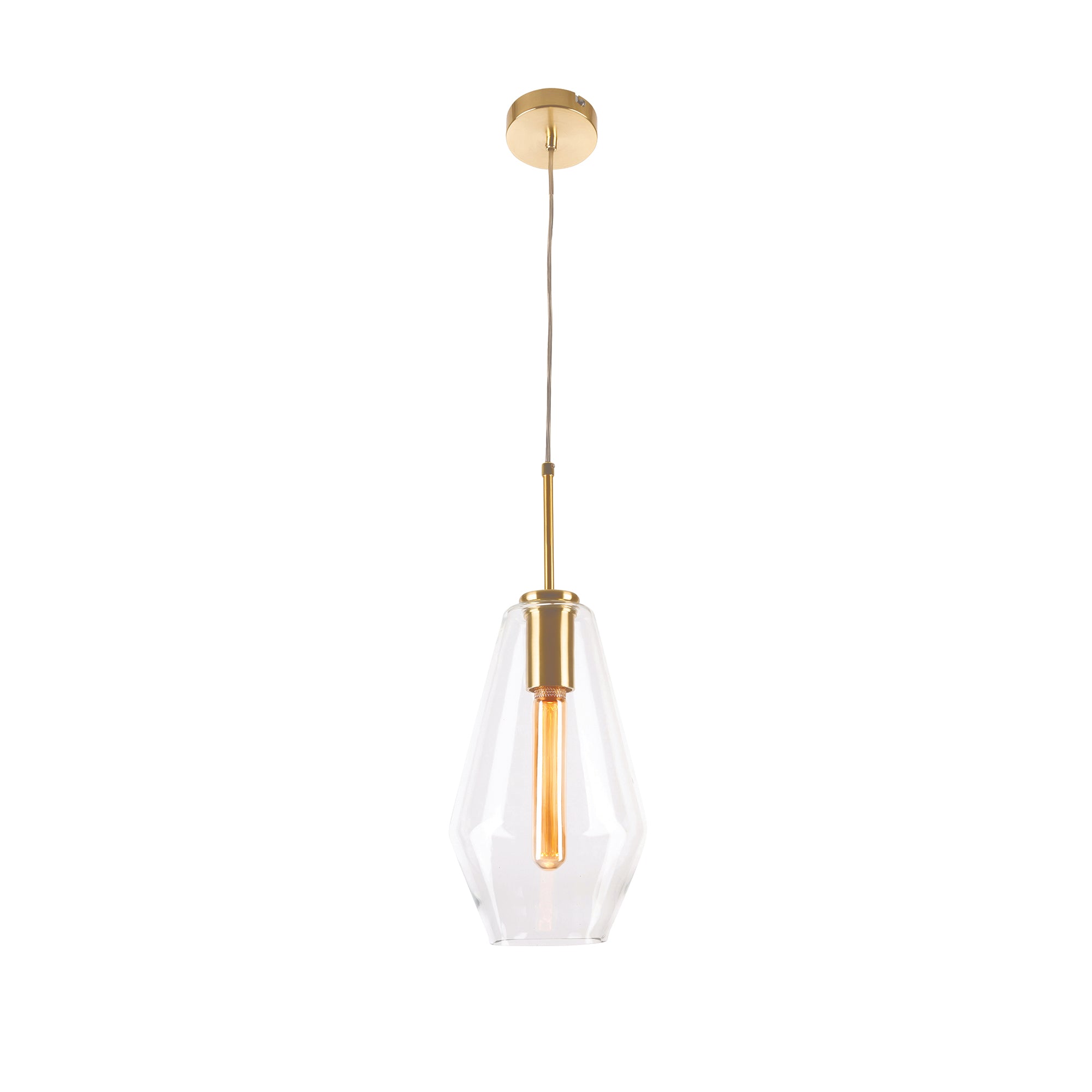 Melba 1Lt Long Pendant Brushed Brass-MP7131L 