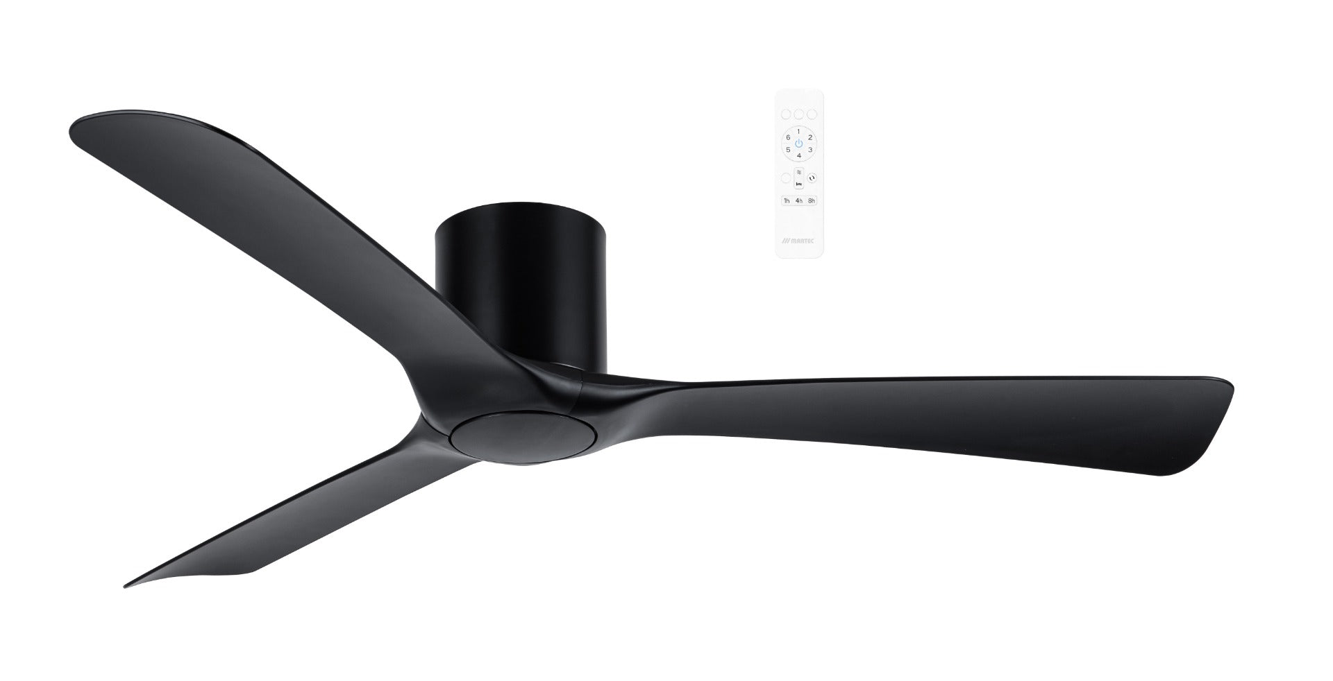 Fresno DC Close to Ceiling 52" Hugger Smart WIFI Ceiling Fan In Black MFDC133M