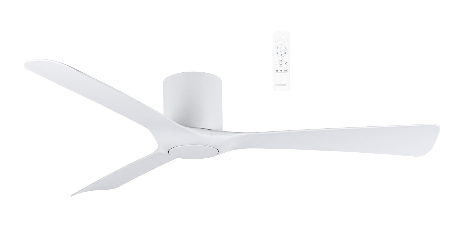 Fresno DC Close to Ceiling 52" Hugger Smart WIFI Ceiling Fan In White MFDC133W