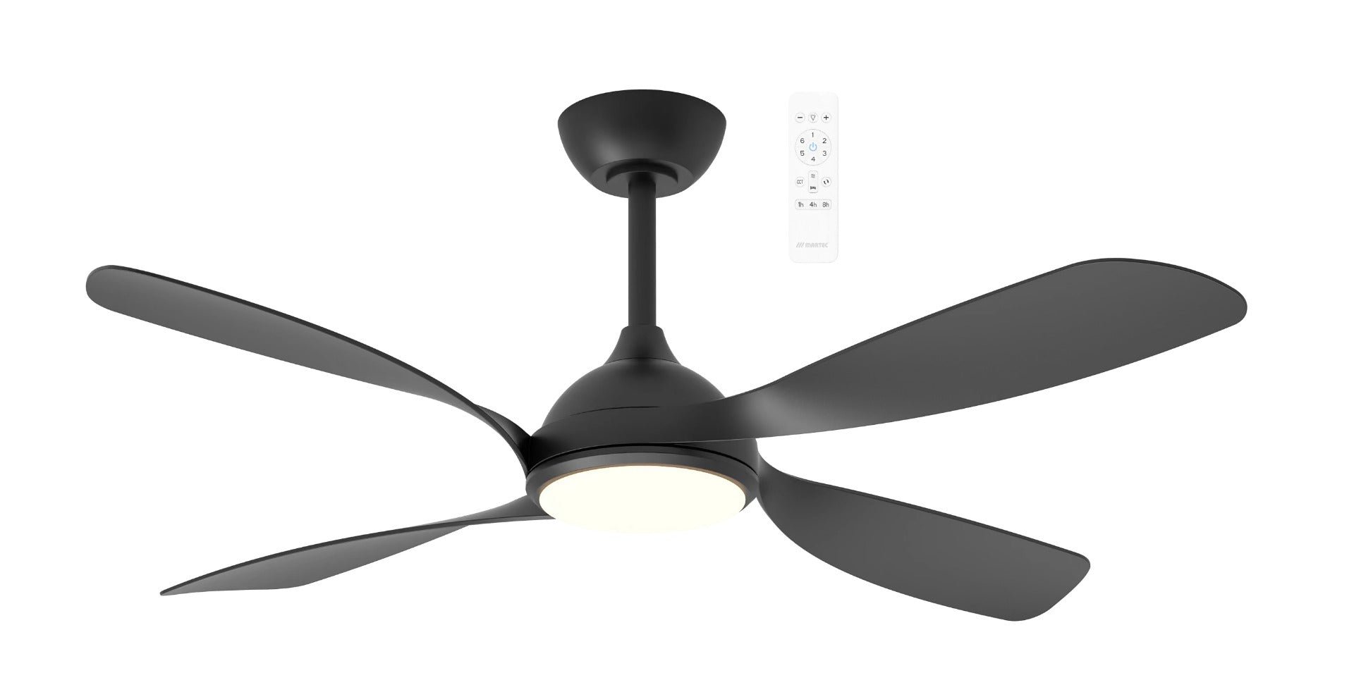 Hampton DC 52" Smart WIFI Ceiling Fan with Dimmable CCT LED Light In Black MHDC1343M