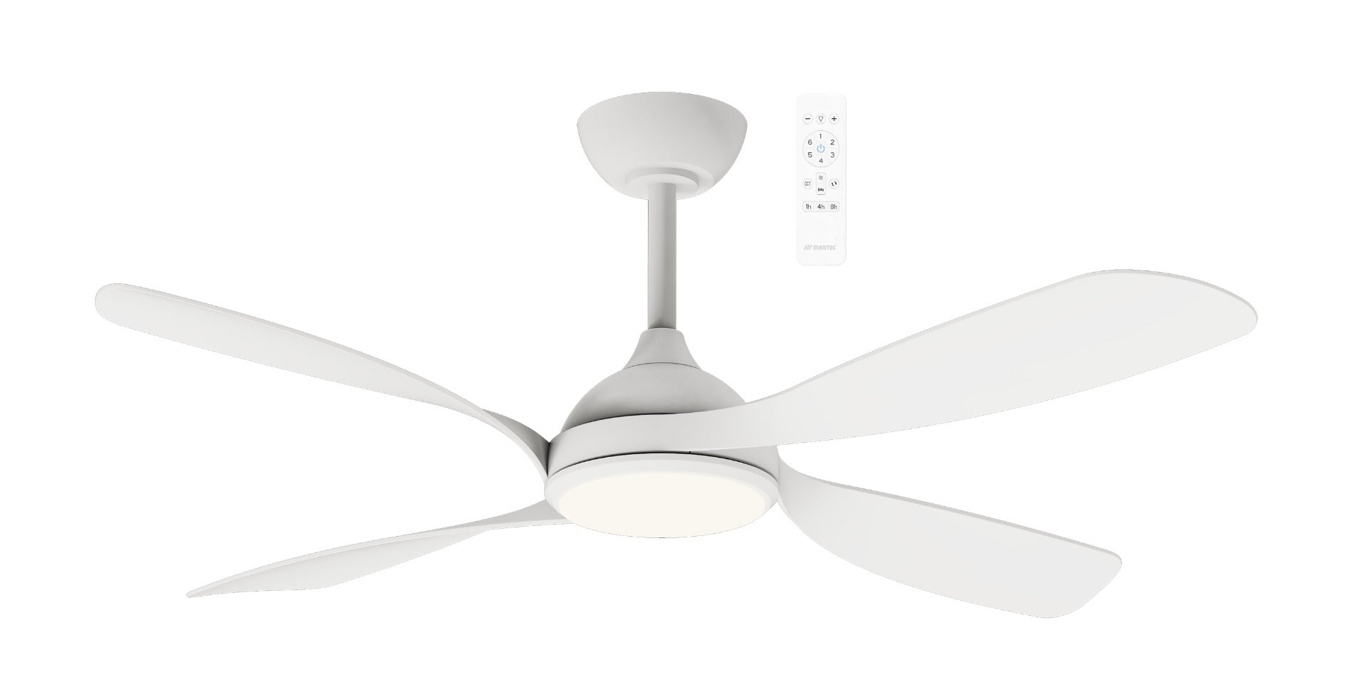 Hampton DC 52" Smart WIFI Ceiling Fan with Dimmable CCT LED Light In White