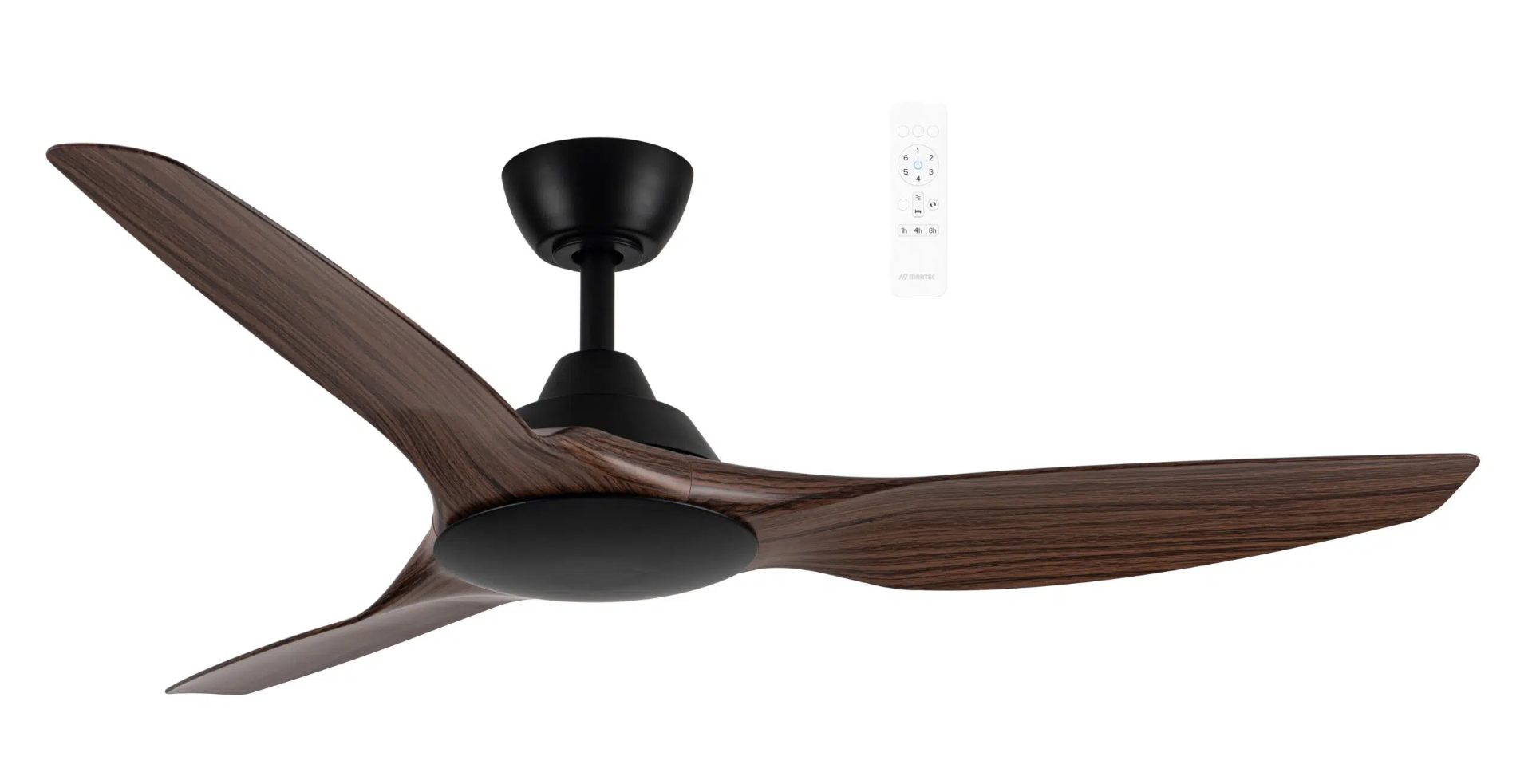 Impact DC 52" Smart WIFI Ceiling Fan Matt Black with Walnut Blade MIDC133MWN