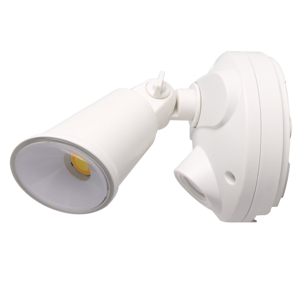 Defender Single Spot LED Outdoor Flood Light 10w Tricolour Sensor White - MLXD3451WS