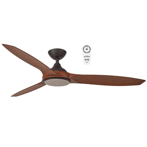 Newport 56" Ceiling Fan with CCT LED Light Old Bronze with Walnut Blade - MNF1433OWR