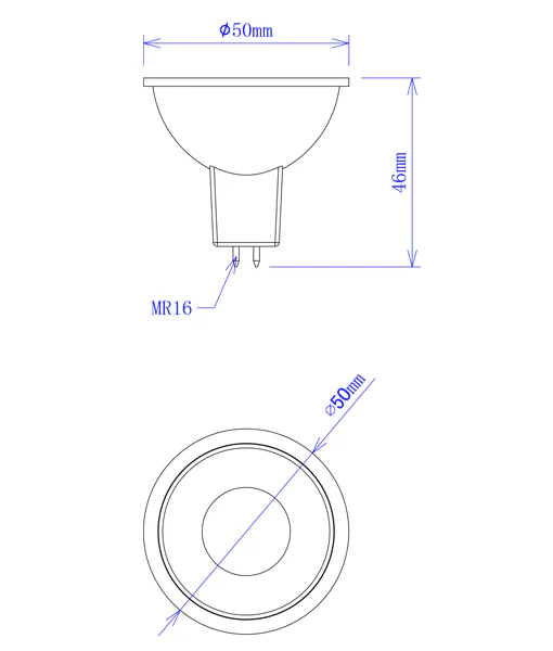  MR16 LED Coloured Globes Blue MR16B01A