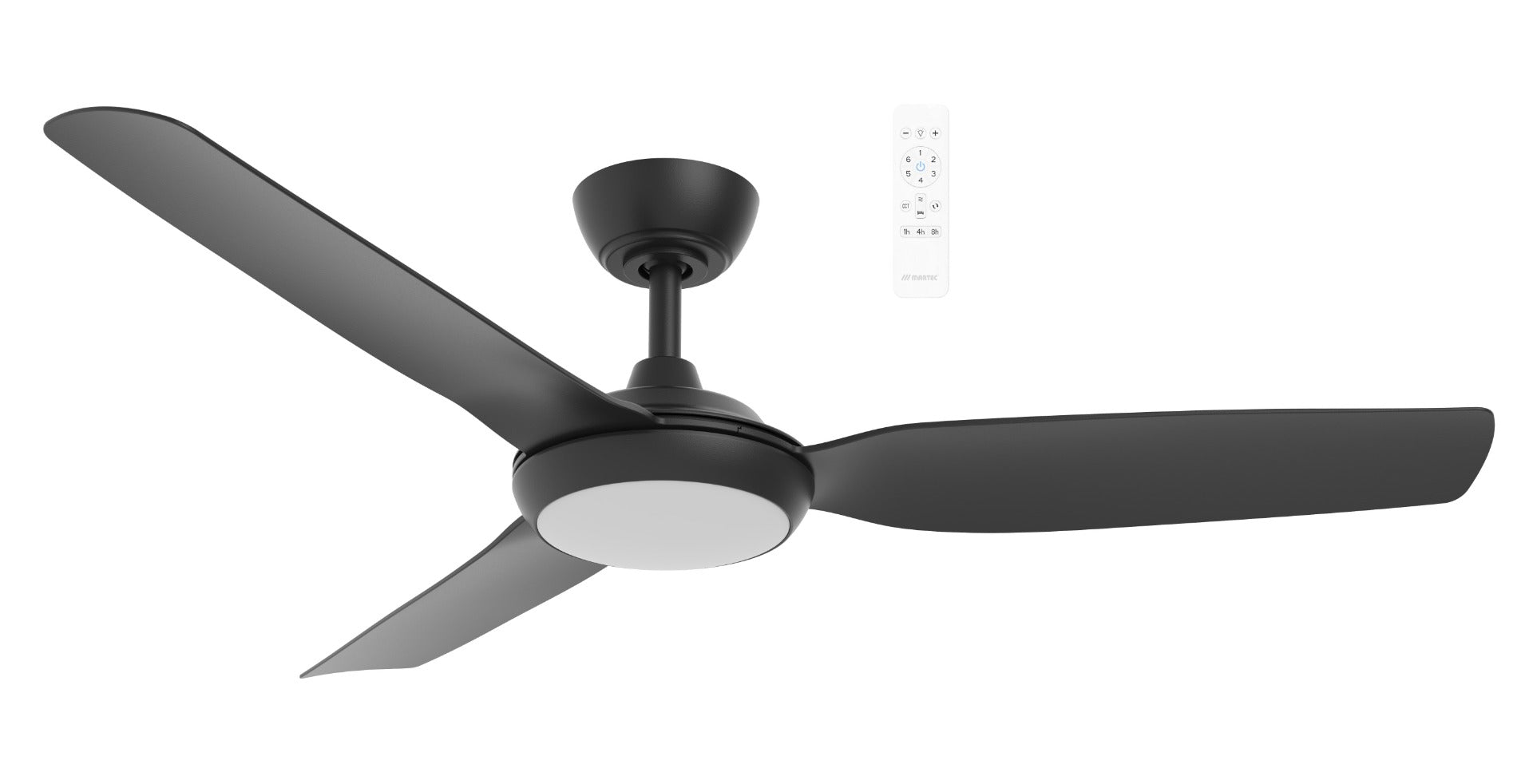 Viper DC 52" 3 Blade Smart Ceiling Fan with Dimmable CCT LED Light In Black MVDC1333M