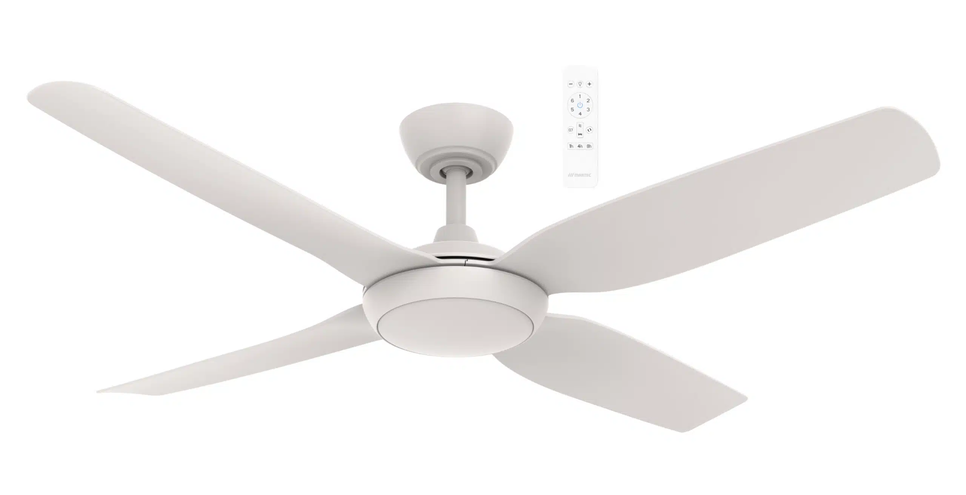 Viper DC 48" Smart WIFI Ceiling Fan with Dimmable CCT LED Light Matt White MVDC1243W
