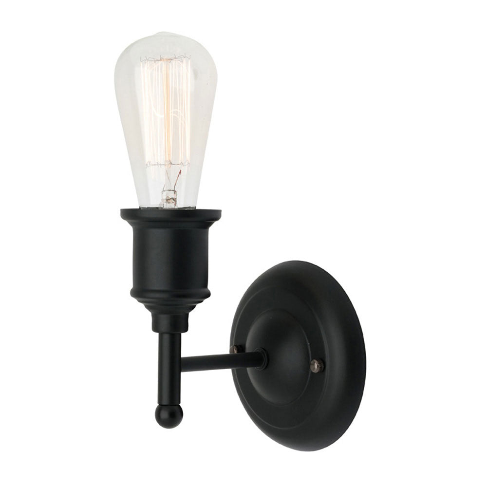 Leona 1 Light Wall Light Matt Black - MW5611BLK