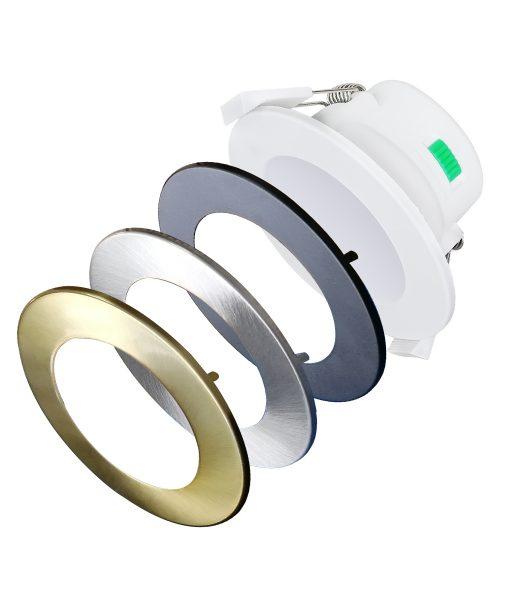 NOVADLUX02 LED Downlight CCT Fixed Recessed Dimmable w/ Clip Changeable Faceplate