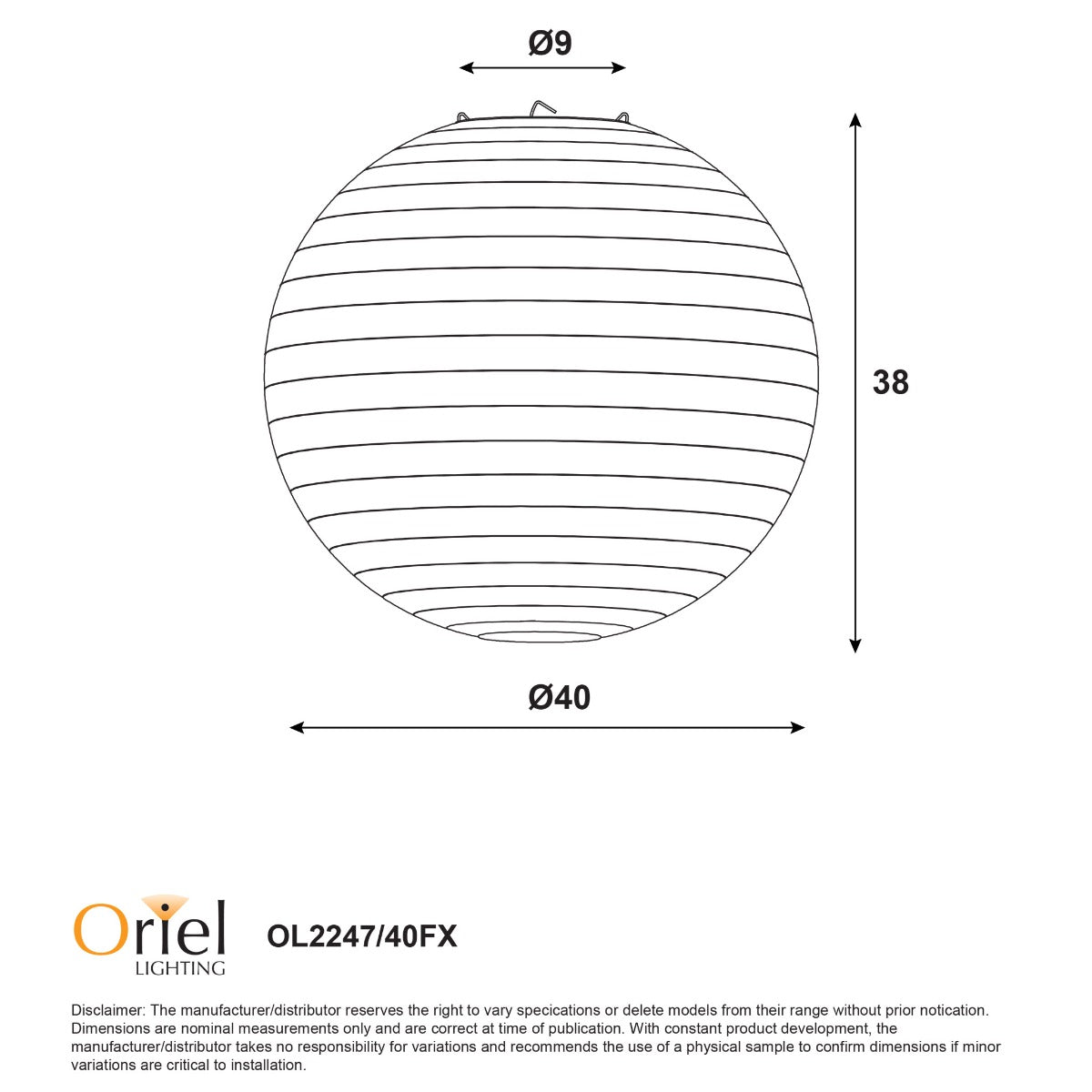 KANTO.40 ROUND FLAX LINEN SHADE OL2247/40FX