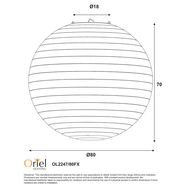 KANTO.80 ROUND FLAX LINEN SHADE OL2247/80FX