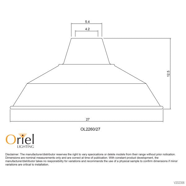 WAREHOUSER.27 METAL SHADE WHITE OL2260/27WH