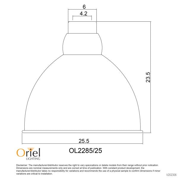 DAWSON.25 SHADE ONLY WHITE E27 OL2285/25WH