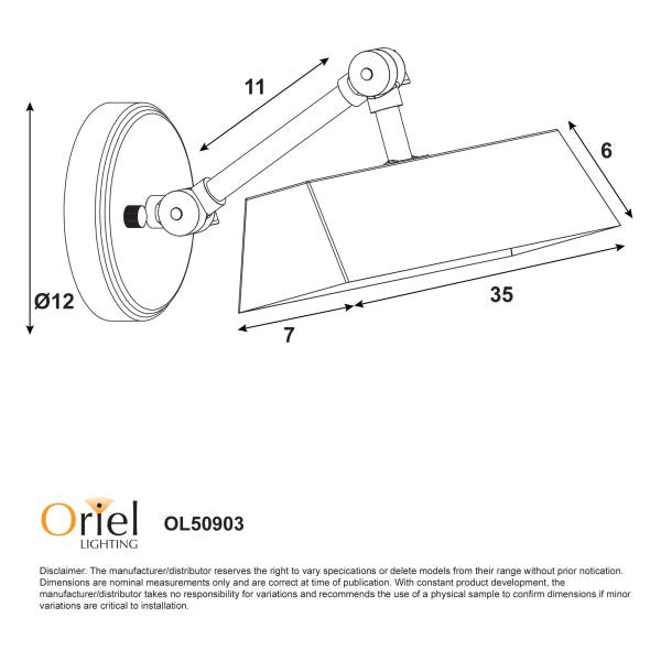 LOXBY PICTURE LIGHT BLACK E14 OL50903BK