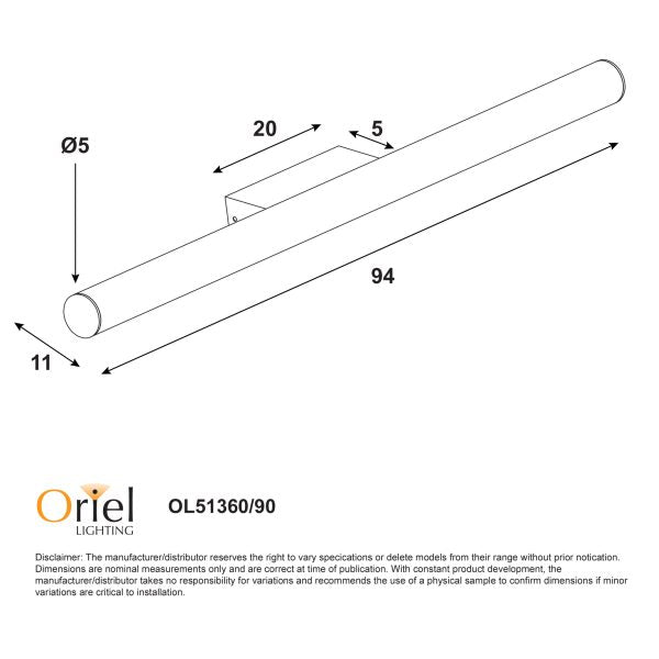 TRELLA.90 CTS VANITY LIGHT CHROME OL51360/90CH