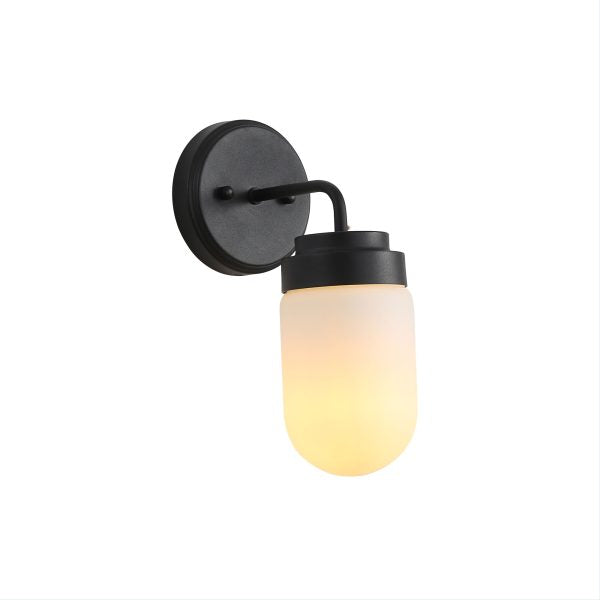 DUNBURN WALL LIGHT BLACK/OPAL OL54191BK