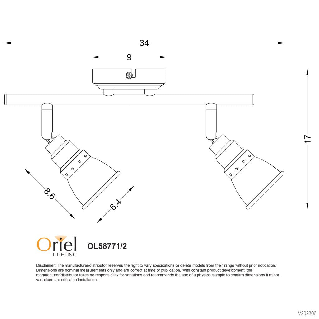 NORTON 2LT GU10 SPOTLIGHT RUBBED BRONZE - OL58771/2RB