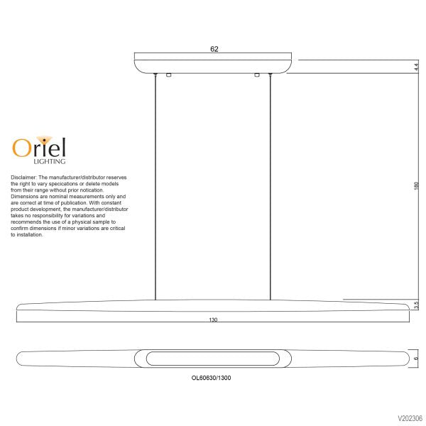 EASTOFT LINEAR CTS PENDANT ASH WOOD OL60630/1300