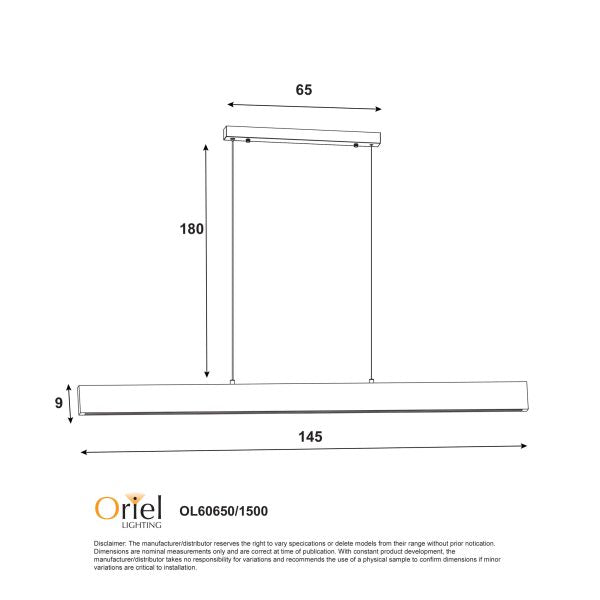 LANGTOFT LINEAR CTS LED PENDANT ASH WOOD OL60650/1500