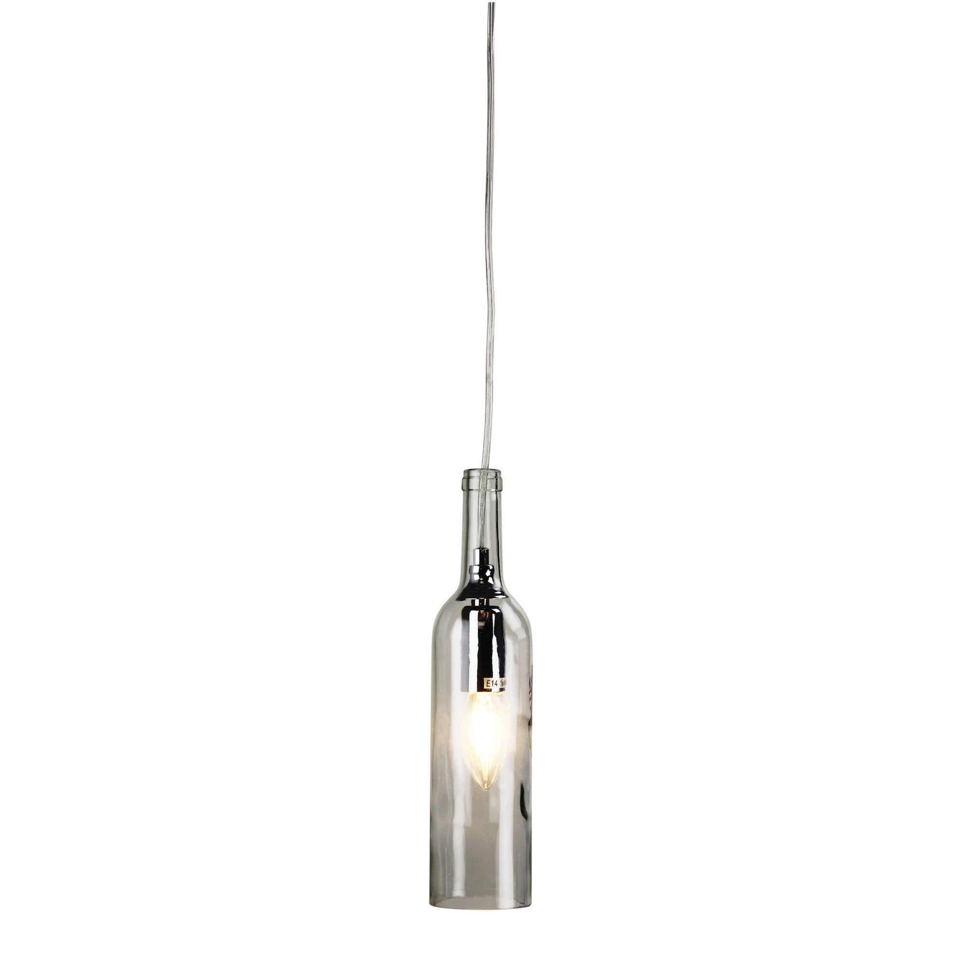VIN Wine Bottle Clear Glass Pendant E14 - OL63506CL