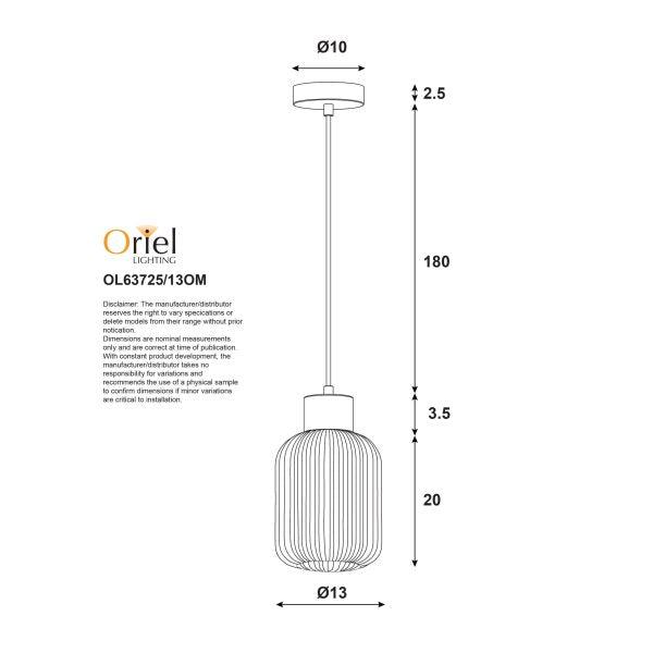 BOLLI.130 OPAL MATT PENDANT WITH WOOD OL63725/13OM