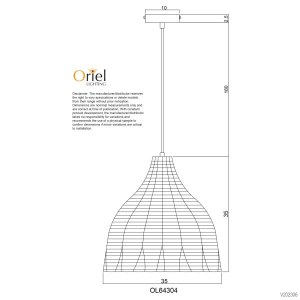 BUKIT CANE SHADE PENDANT - OL64304